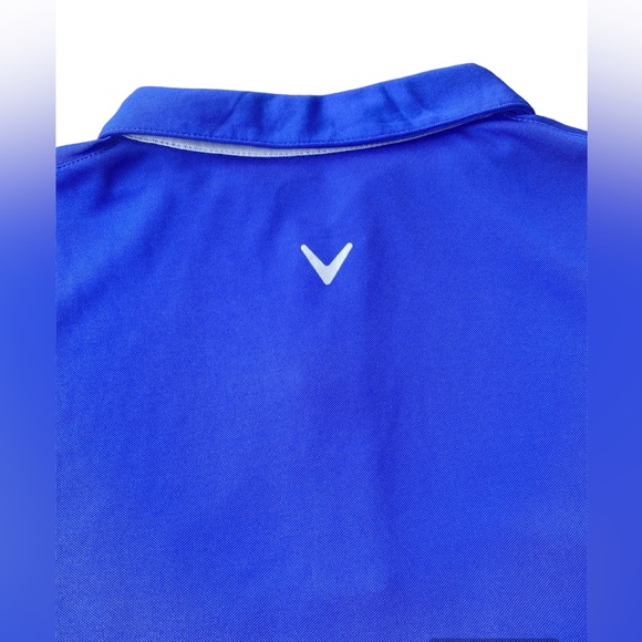 Callaway Golf Polo Shirt Men's Size XXL RN#37763 Spellout Logo Blue 1/4 Button - Picture 4 of 5